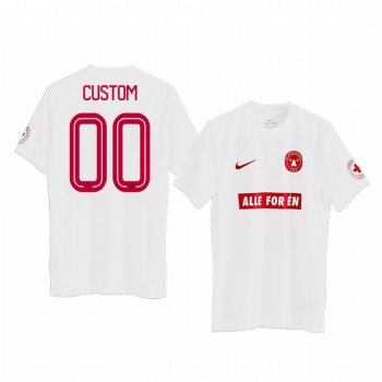 Custom Midtjylland 2020 White Alle For én Men's Short Sleeve Jersey