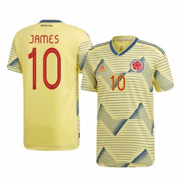 Colombia James Rodríguez Men's 2019 Home Authentic Short Sleeve Jersey