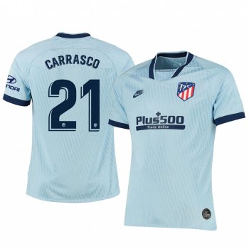 Yannick Carrasco Atletico de Madrid 19-20 Third Men's Light Blue Official Short Sleeve Jersey