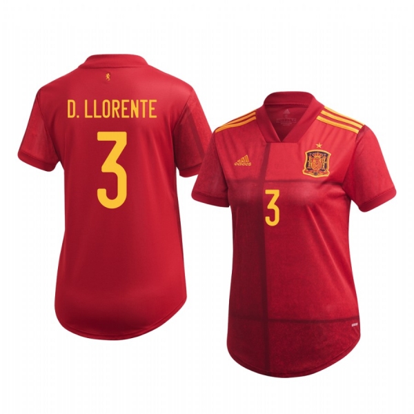 Women's Diego Llorente Spain UEFA Euro 2020 Home Red Authentic Jersey