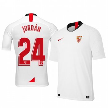 Youth Joan Jordan Sevilla 19-20 Home White Short Sleeve Jersey