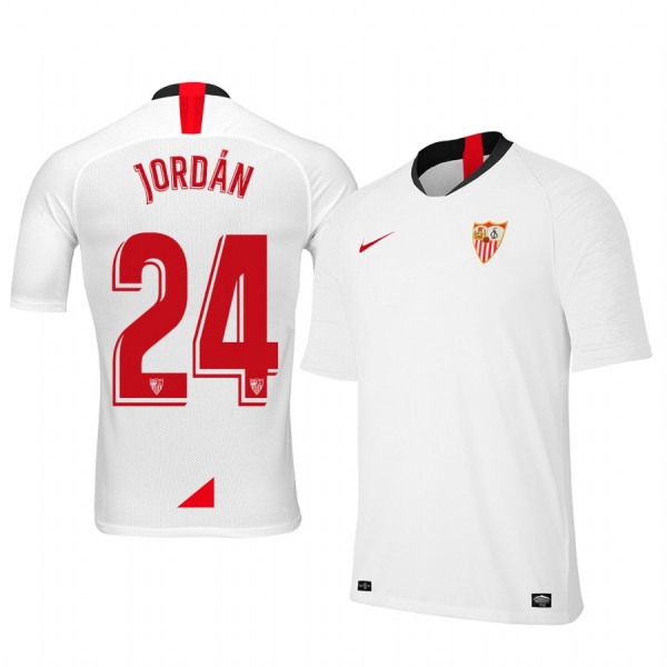 Youth Joan Jordan Sevilla 19-20 Home White Short Sleeve Jersey