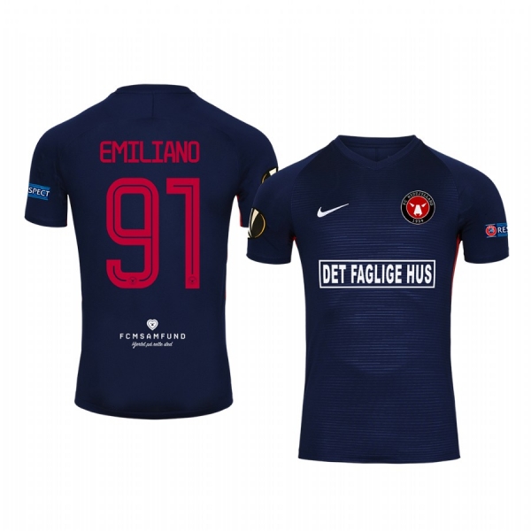 Emiliano Marcondes Midtjylland European 19-20 Home Navy Short Sleeve Jersey