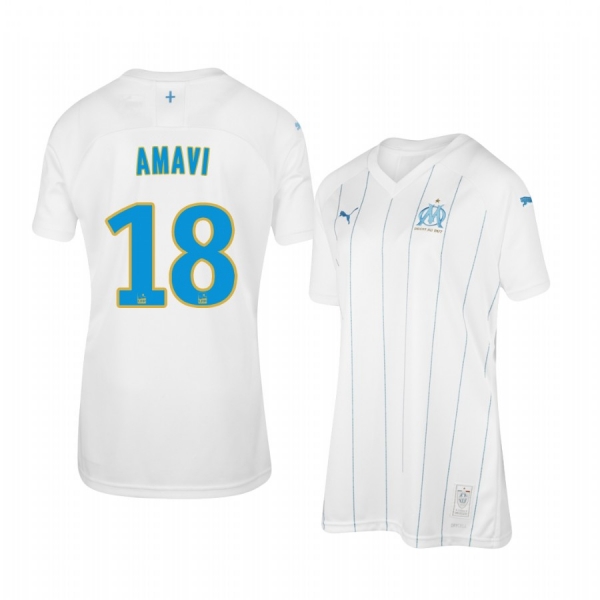 Women's Olympique de Marseille Jordan Amavi Home Jersey 19-20