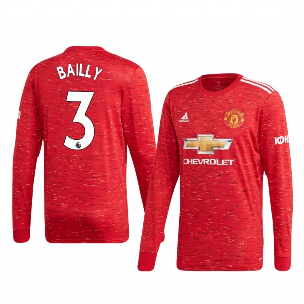 Eric Bailly Manchester United 2020 Home Men's Red Long Sleeve Jersey