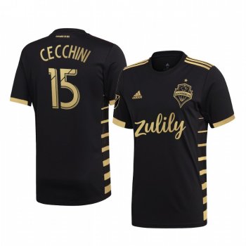 Emanuel Cecchini Seattle Sounders FC 2019 MLS Cup Champions Black Short Sleeve Jersey