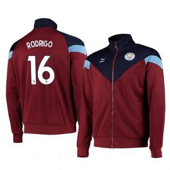 Rodrigo Manchester City Burgundy Iconic MCS Track Full-Zip Jacket