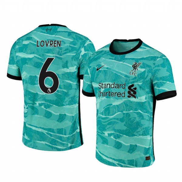 Dejan Lovren Liverpool 2020-21 Away Men's Green Short Sleeve Jersey