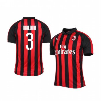 Paolo Maldini AC Milan 18-19 Home Men's Red Black Retired Player Jersey