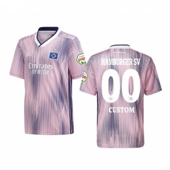 Youth Hamburger SV Custom 19-20 Away Youth Pink Short Sleeve Jersey