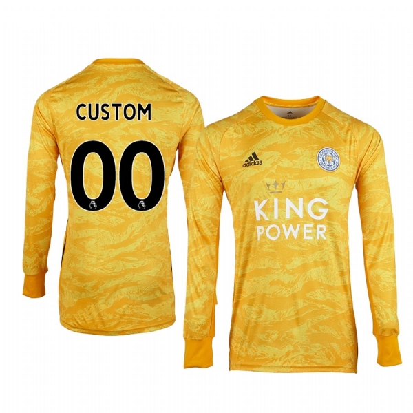 Youth 19-20 Leicester City Custom Gold Goalkeeper Long Sleeve Jersey Youth