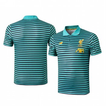 Liverpool Men's Green Stripe Classic Polo