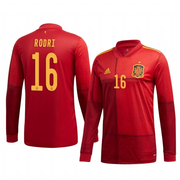 Rodri Spain 2020 Red Home Replica Jersey Men's