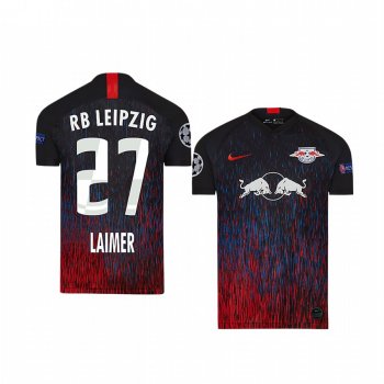 Youth Konrad Laimer RB Leipzig 2020 UEFA Champion League Away Black Short Sleeve Jersey