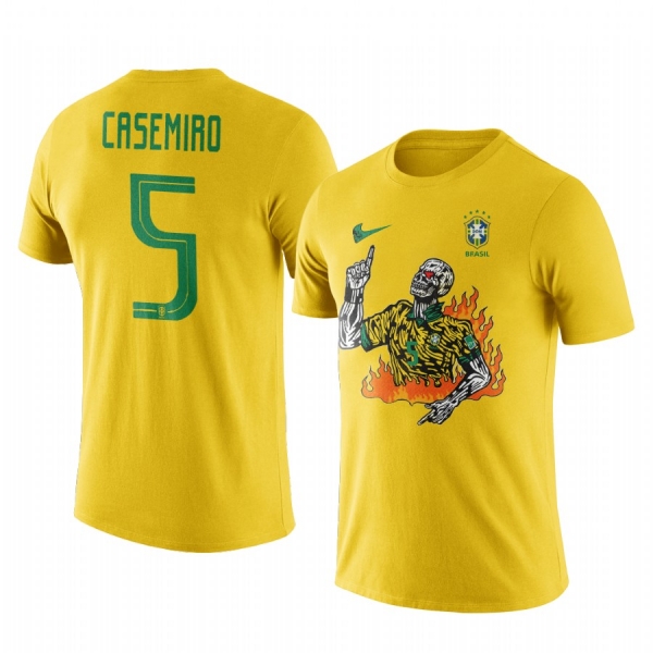 Casemiro Brazil Football x Warren Lotas Yellow Short Sleeve T-Shirt