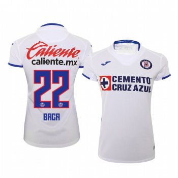 Women's Rafael Baca Cruz Azul 19-20 White Away Short Sleeve Jersey