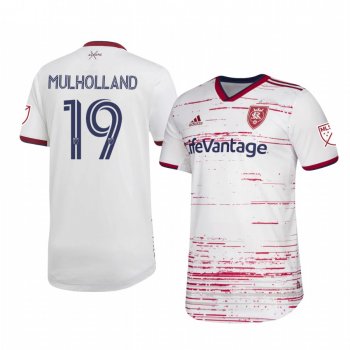 Luke Mulholland Real Salt Lake 2020 Away Authentic Short Sleeve White Jersey