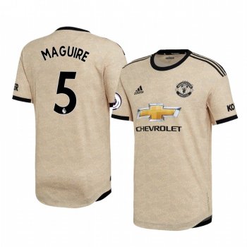 Harry Maguire Manchester United 2020 Away Authentic Short Sleeve Tan Jersey