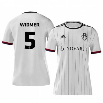 Basel Silvan Widmer Men's White Away Short Sleeve Jersey 19-20