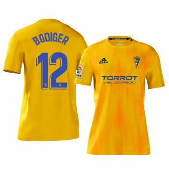 Yann Bodiger Cadiz CF Home Yellow Short Sleeve Jersey