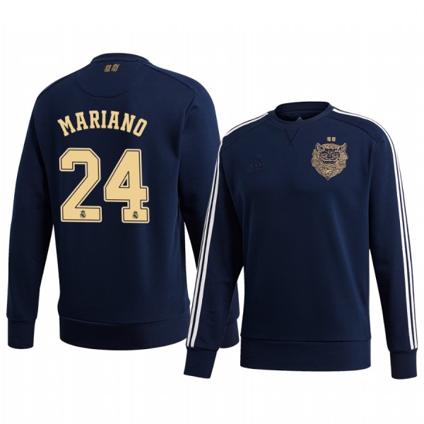 Mariano Real Madrid 2020 Chinese New Year Blue Long Sleeve Pullover Sweatshirt