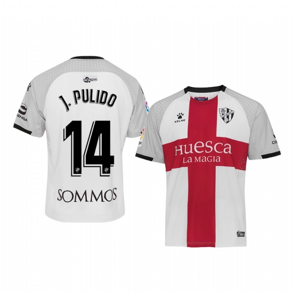 Jorge Pulido SD Huesca Away White Short Sleeve Jersey