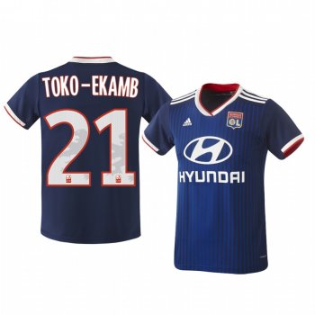 Karl Toko Ekambi Olympique Lyonnais 19-20 Away Men's Dark Blue Official Short Sleeve Jersey