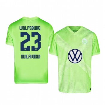 Josuha Guilavogui VfL Wolfsburg 2020-21 Away Men's Green Short Sleeve Jersey