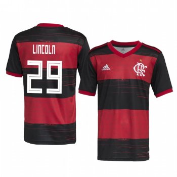 Youth Flamengo Lincoln Red Black Home Short Sleeve Jersey 2020