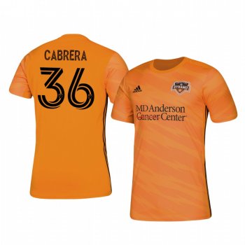 Víctor Cabrera Houston Dynamo 2020-21 Home Men's Orange Short Sleeve Jersey