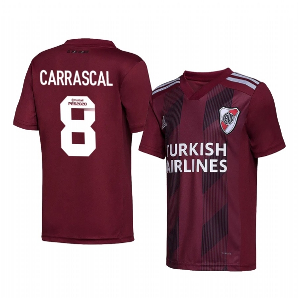 River Plate Jorge Carrascal 2020 Away Men's Red Short Sleeve Jersey