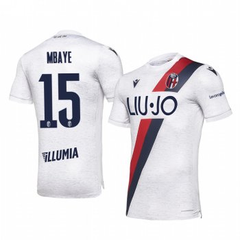 Bologna Ibrahima Mbaye Men's White Away Short Sleeve Jersey 19-20