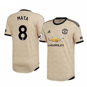 Juan Mata Manchester United 2020 Away Authentic Short Sleeve Tan Jersey