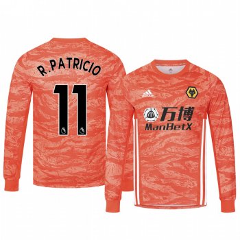 19-20 Wolverhampton Wanderers Rui Patricio Orange Goalkeeper Away Jersey Men's