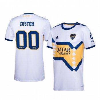 Youth Boca Juniors Custom Youth White Away Short Sleeve Jersey 19-20