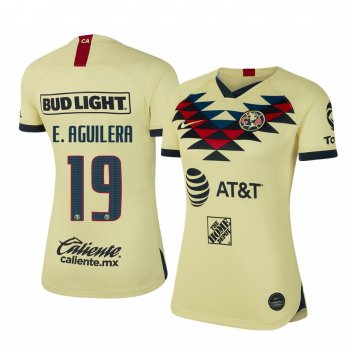 Women's Emanuel Aguilera Club America 19-20 Home Yellow Short Sleeve Jersey