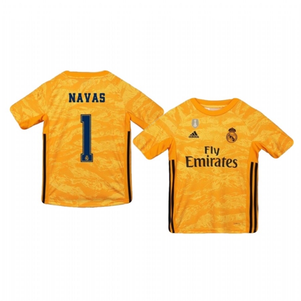 Youth 19-20 Real Madrid Keylor Navas Official Goalkeeper Home Jersey