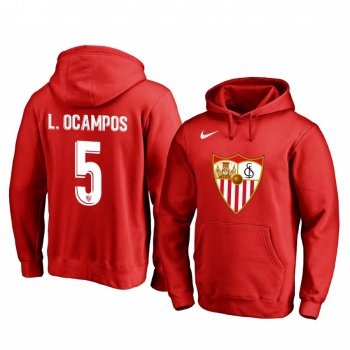 Lucas Ocampos Sevilla Red Team Logo Pullover Hoodie