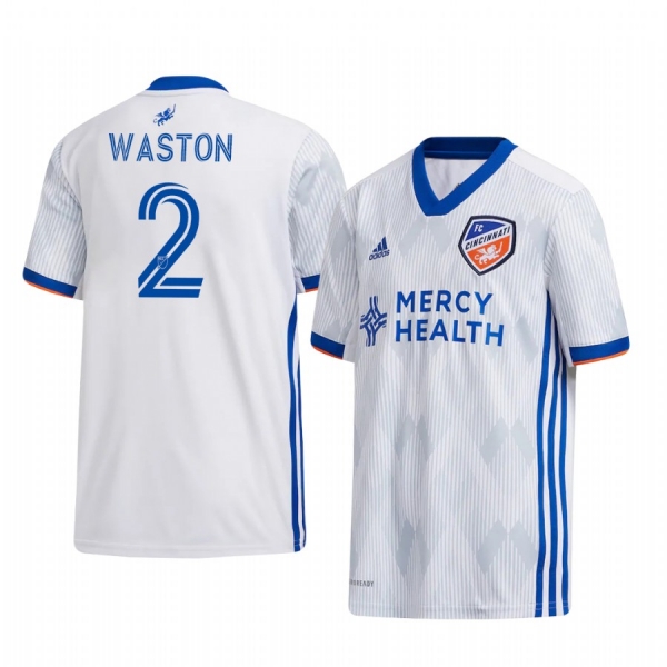 Youth Kendall Waston FC Cincinnati 2020-21 Away White Short Sleeve Jersey