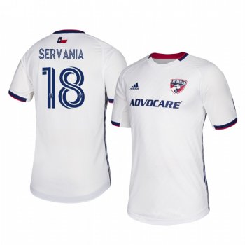 Brandon Servania FC Dallas 2020-21 Away Men's White Short Sleeve Jersey