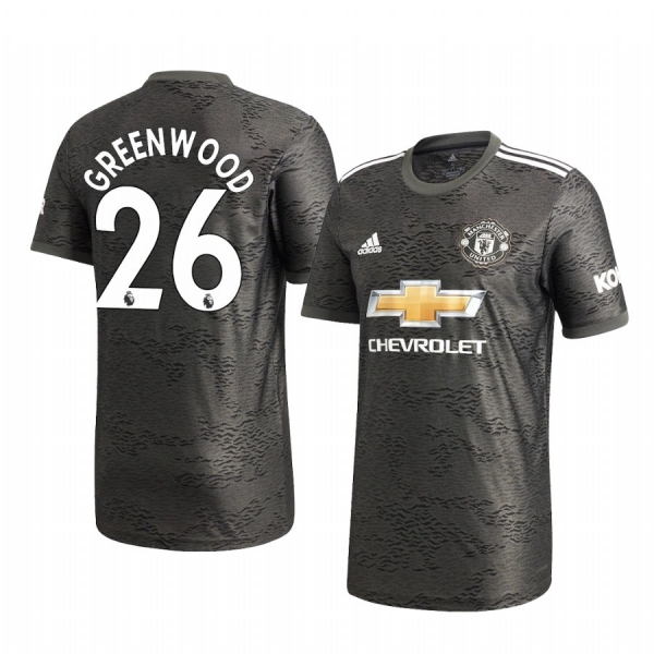 Mason Greenwood Manchester United 2020-21 Away Men's Black Short Sleeve Jersey