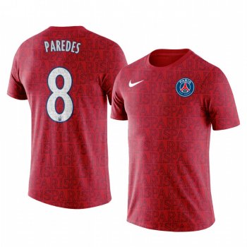 Men's Leandro Paredes Paris Saint-Germain Pre-Match Iconic Logo Short Sleeve T-shirt