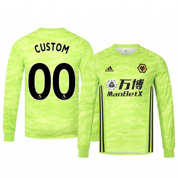 19-20 Wolverhampton Wanderers Custom Light Green Goalkeeper Home Jersey Men's