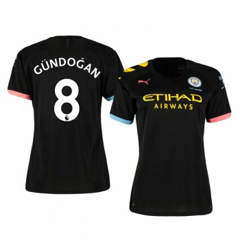 Women's Ilkay Gundogan Manchester City Away Short Sleeve Jersey 19-20