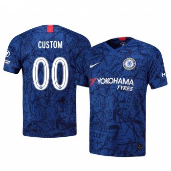 Custom Chelsea FA Cup Home Men's Blue Short Sleeve Jersey