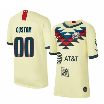 Youth Custom Club America 19-20 Home Youth Yellow Short Sleeve Jersey