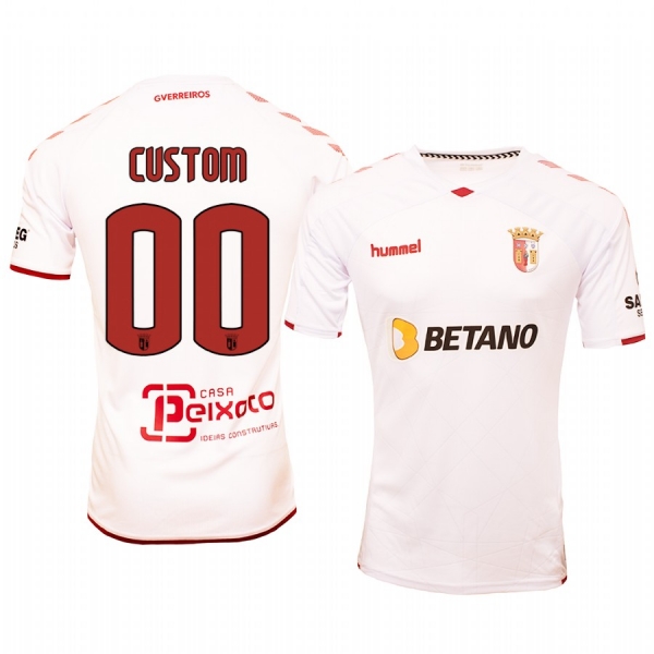 Custom Braga Away White Short Sleeve Jersey