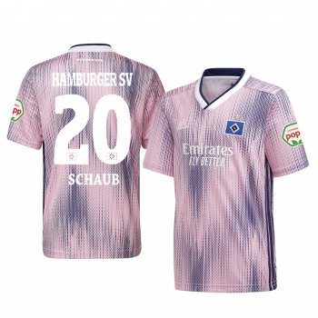 Hamburger SV Louis Schaub 19-20 Away Men's Pink Short Sleeve Jersey