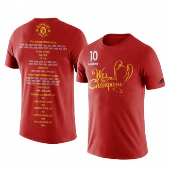 Men's Marcus Rashford Manchester United We Are The Champions Short Sleeve T-shirt