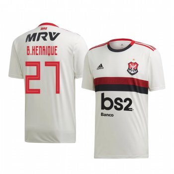 Flamengo Bruno Henrique Men's White Away Short Sleeve Jersey 2020